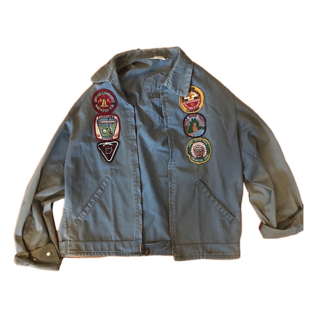 True Vintage Field Jacket with 1960s Boy Scout Patches!